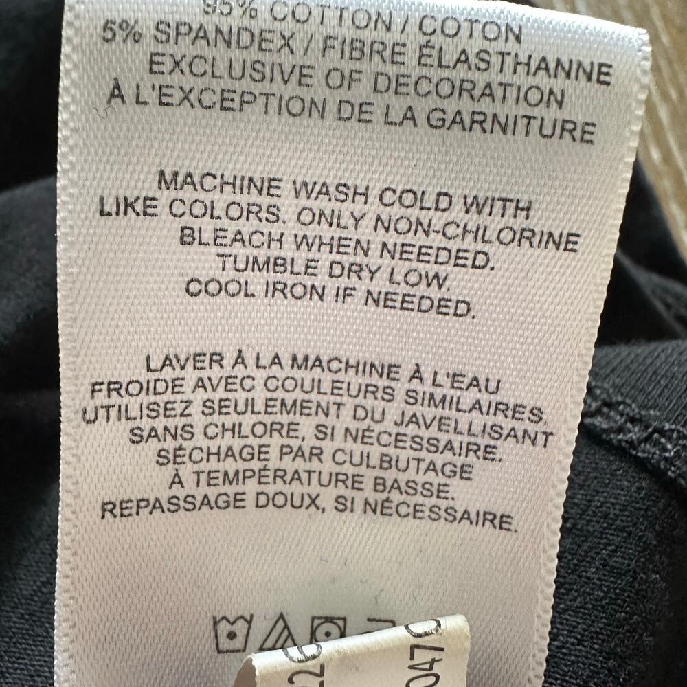 Express Women Black 4 Button Front Pointed Collar Short Sleeve Polo Shirt S/P - Picture 7 of 8